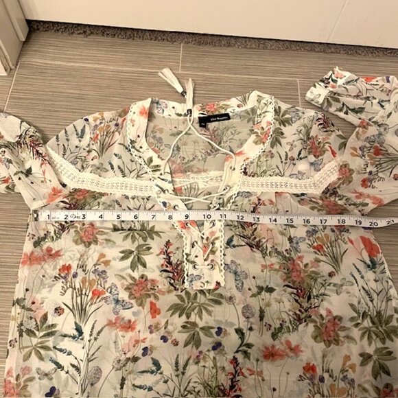 The Kooples Floral Botanical Lace Up Blouse Size XS - Picture 15 of 16